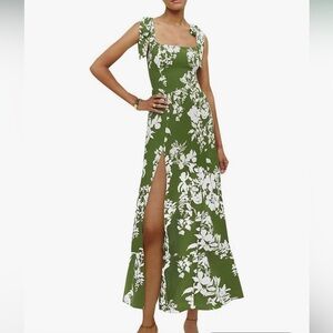 Floral Green Maxi Dress